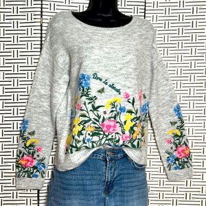 LOGG H&M floral embroidered sweater